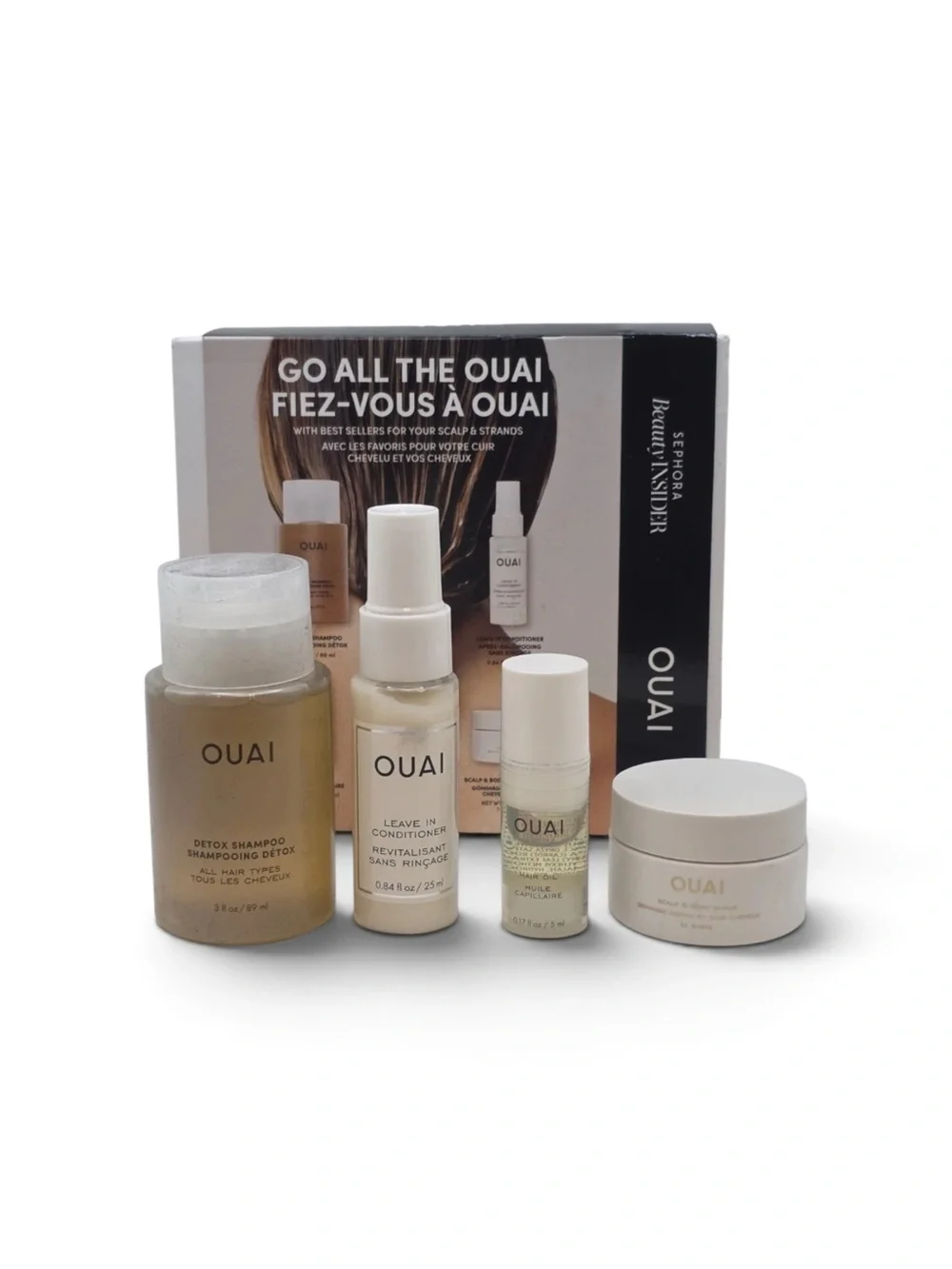 OUAI Skincare & Haircare Set - Beige and Black